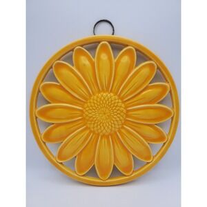 Sunflower Cast Iron Enamel Trivet & Wall Plaque